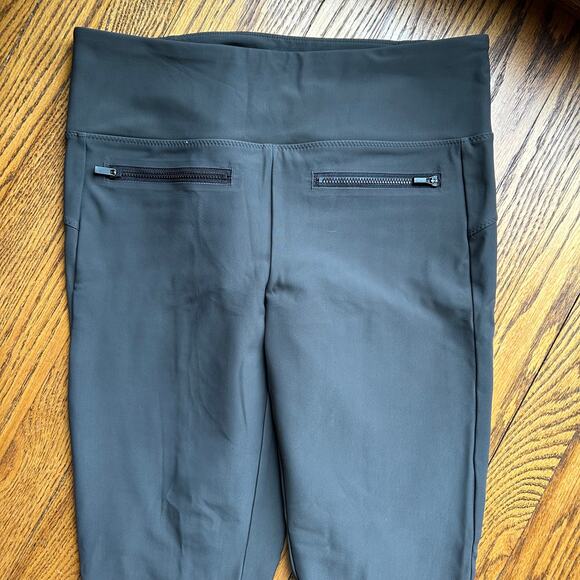 Athleta Stellar Pants Trousers Leggings Gray Green Crop Zip Pockets Size M - Picture 3 of 13